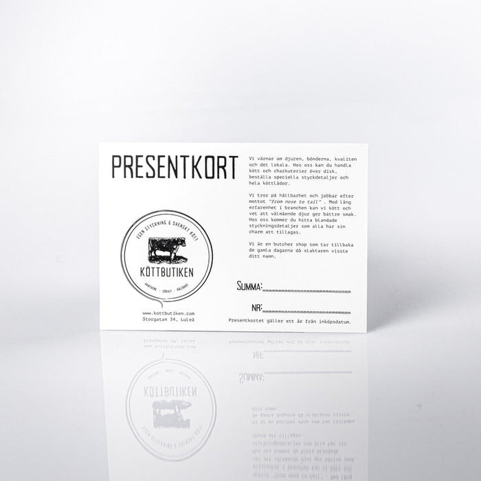 Köttbutiken Presentkort för webbshop